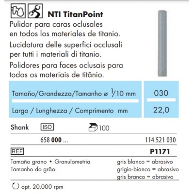 NTI Titan Point Gris Pulidor para caras oclusales